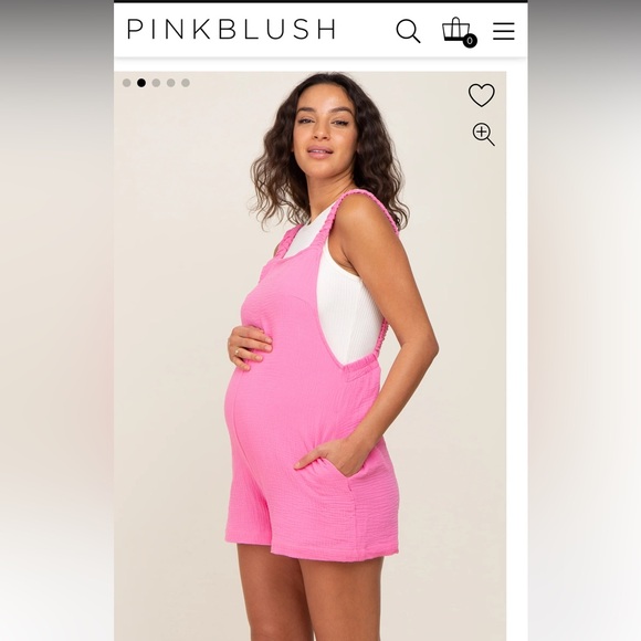 Never worn Pink blush Bubblegum pink maternity romper - Picture 3 of 4